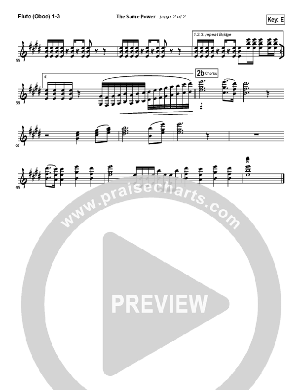 The Same Power Flute/Oboe 1/2/3 (Ben Cantelon / Worship Central)