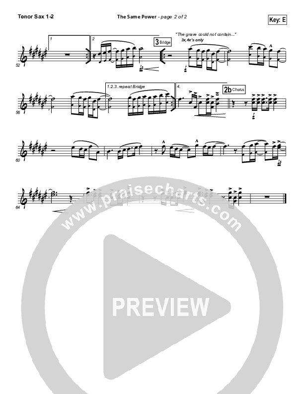 The Same Power Tenor Sax 1/2 (Ben Cantelon / Worship Central)
