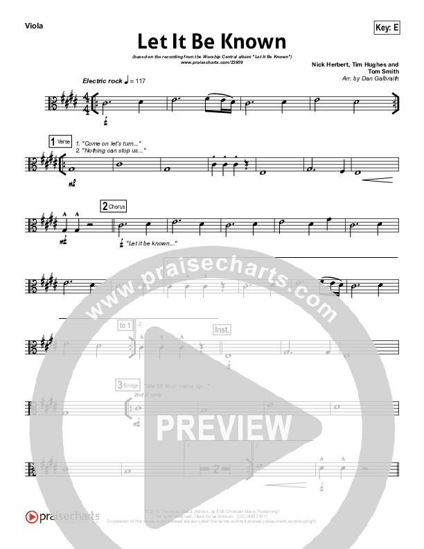Let It Be Known Viola (Tim Hughes / Worship Central)