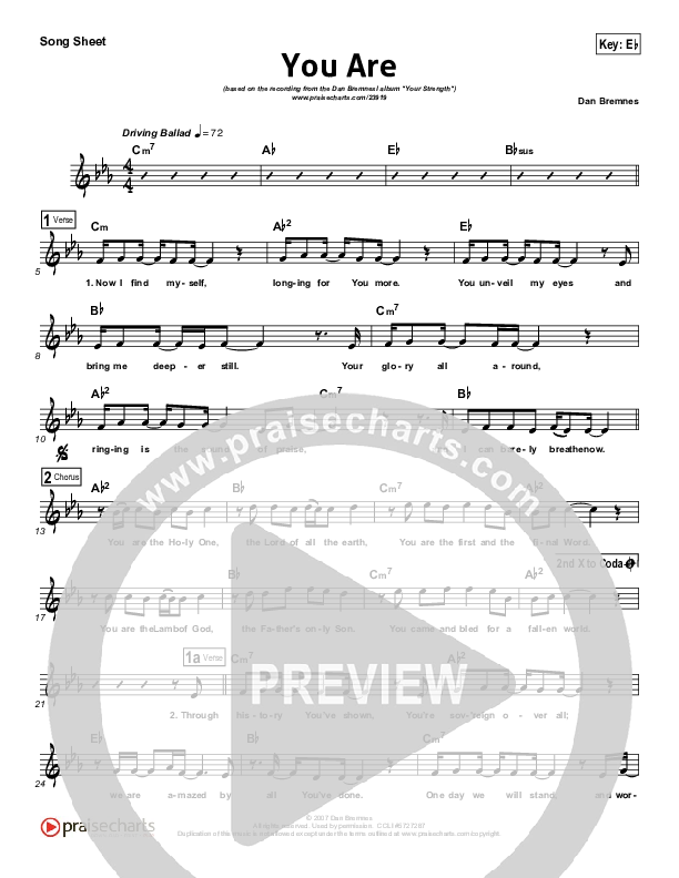 You Are Lead Sheet (Dan Bremnes)