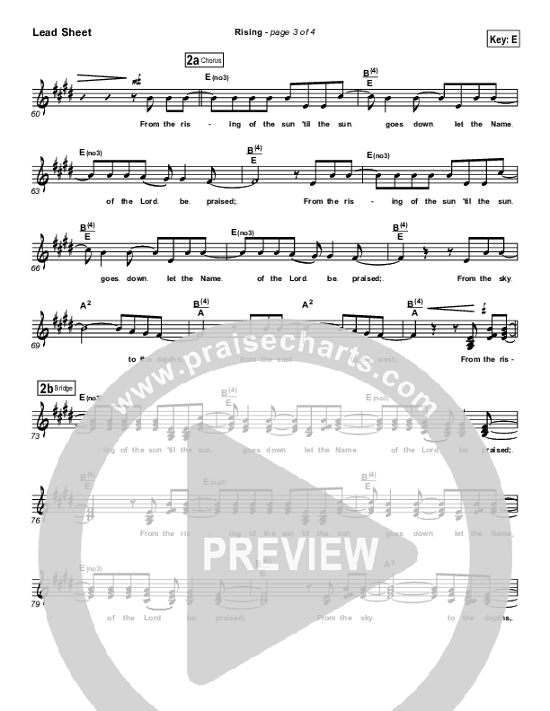 Rising Lead Sheet (Paul Baloche)