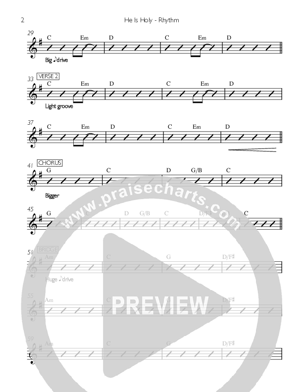 He Is Holy Rhythm Chart (Nic Carver)