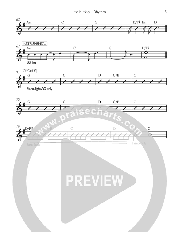 He Is Holy Rhythm Chart (Nic Carver)