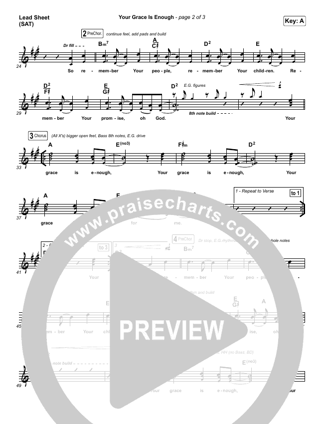 Your Grace Is Enough Sheet Music PDF (Chris Tomlin) PraiseCharts