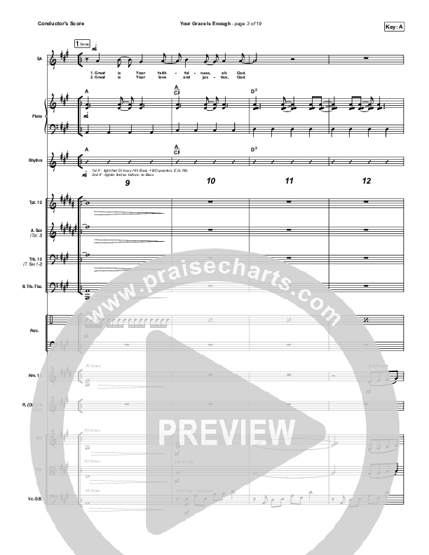 Your Grace Is Enough Conductor's Score (Chris Tomlin)