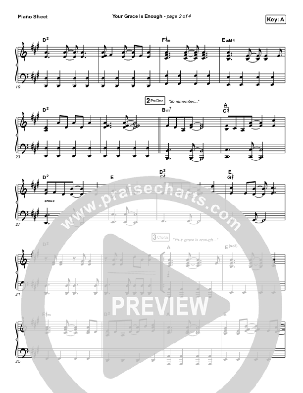 Your Grace Is Enough Piano Sheet (Chris Tomlin)