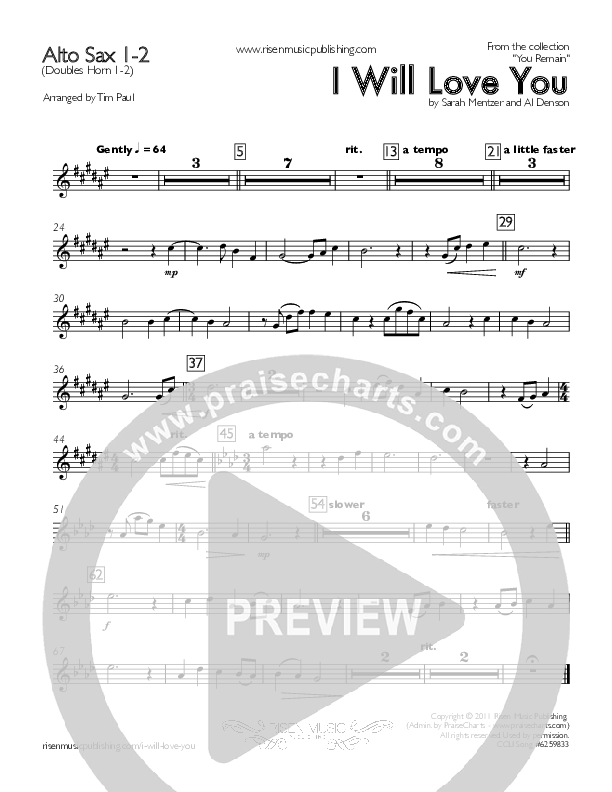 I Will Love You Alto Sax 1/2 ()