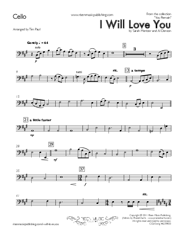 I Will Love You Cello ()