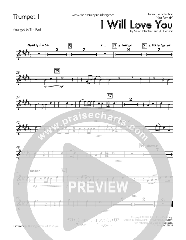 I Will Love You Trumpet 1 ()