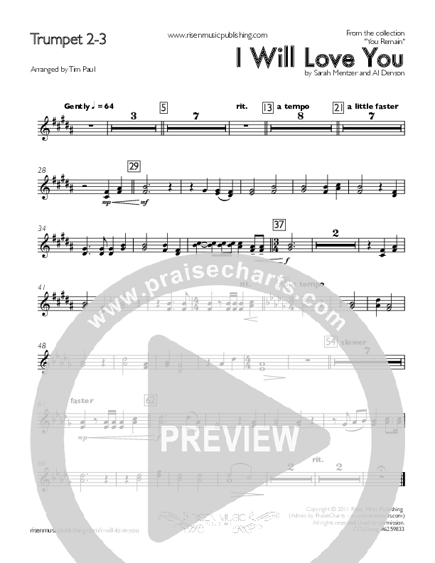 I Will Love You Trumpet 2/3 ()