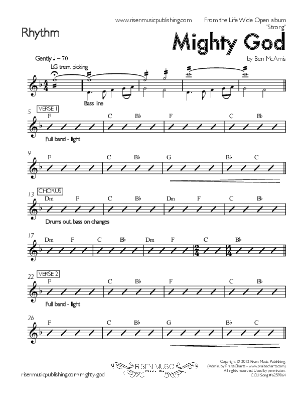 Mighty God Rhythm Chart (Life Wide Open)