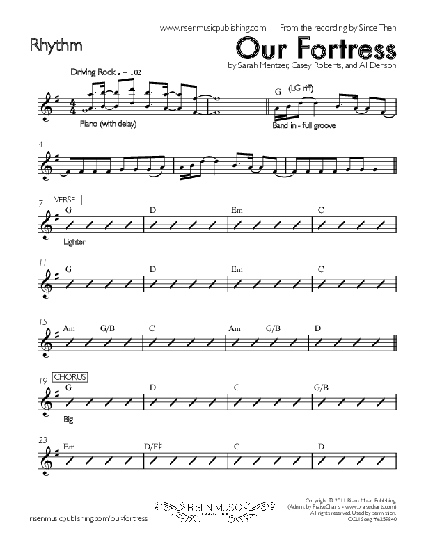 Our Fortress Rhythm Chart (Since Then)