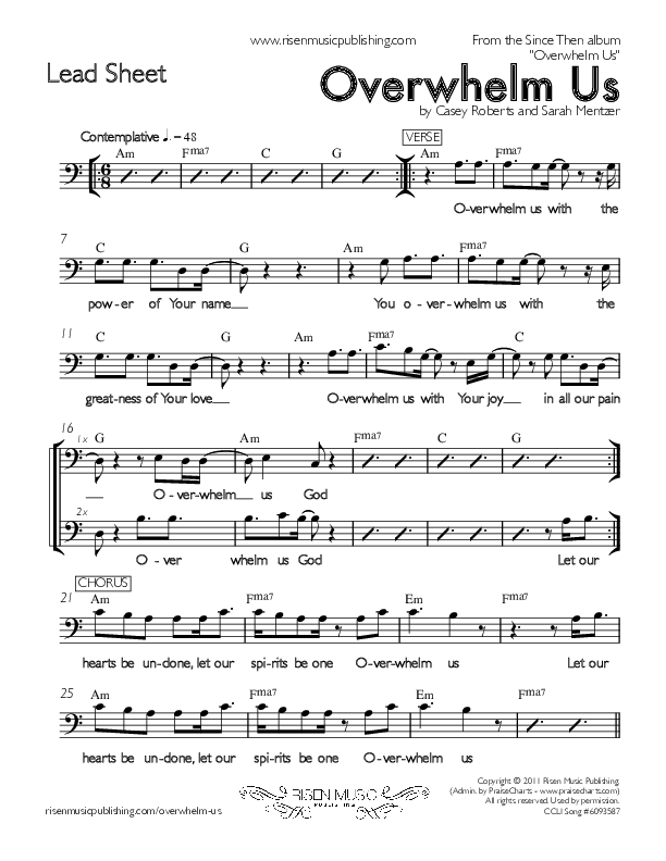 Overwhelm Us Lead Sheet (Since Then)