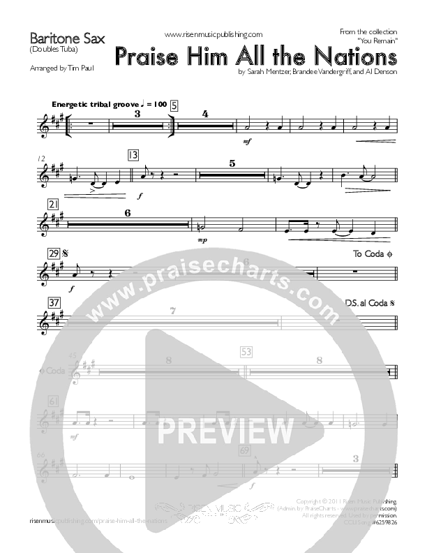 Praise Him All The Nations Bari Sax (You Remain)