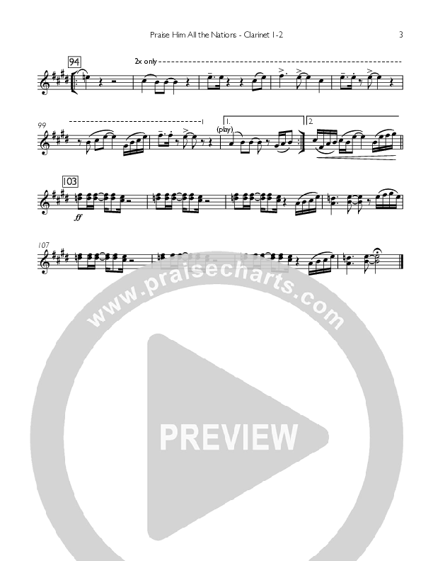 Praise Him All The Nations Clarinet 1/2 (You Remain)