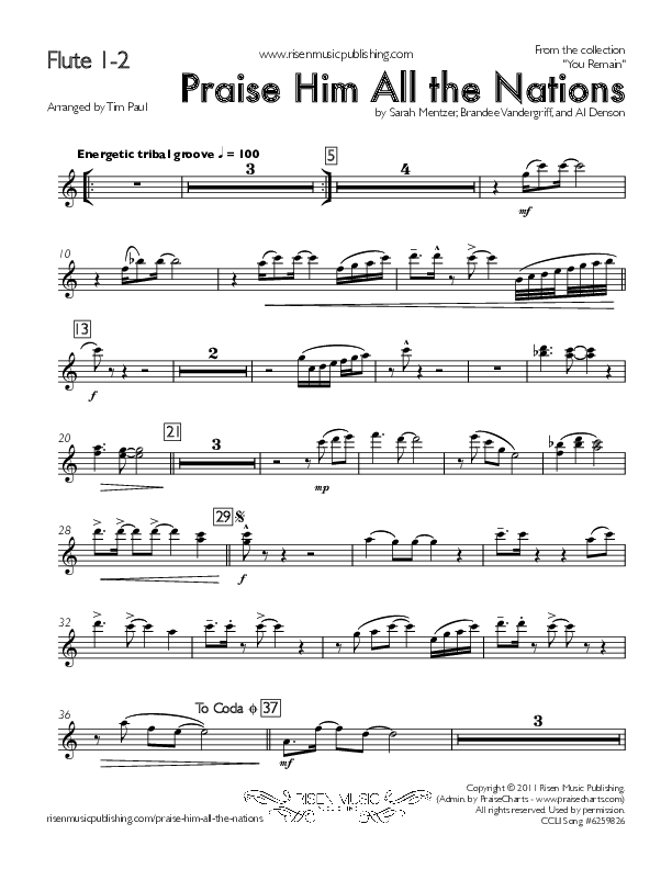 Praise Him All The Nations Flute 1/2 (You Remain)
