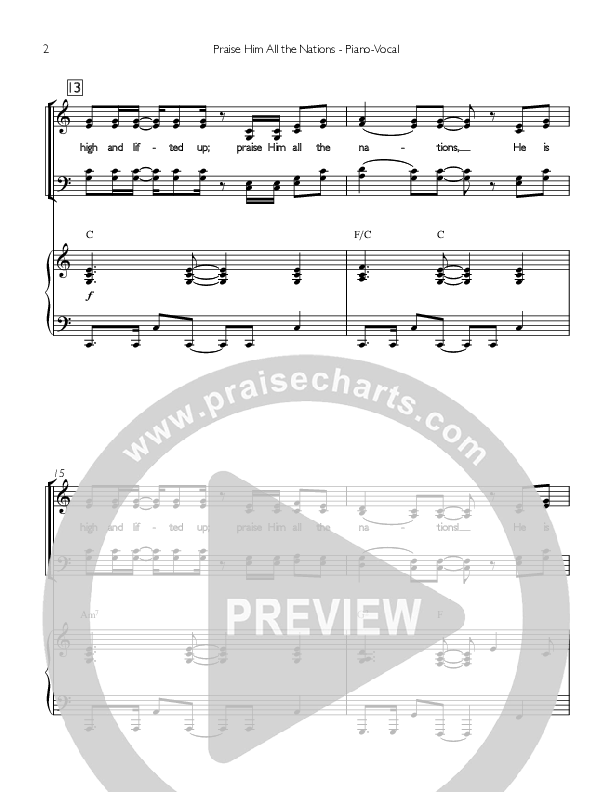 Praise Him All The Nations Piano/Vocal (You Remain)