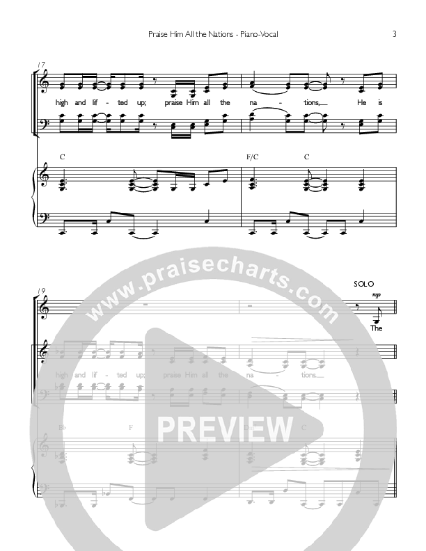 Praise Him All The Nations Piano/Vocal (You Remain)