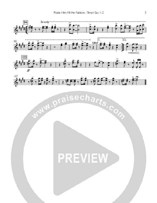 Praise Him All The Nations Tenor Sax 1/2 (You Remain)