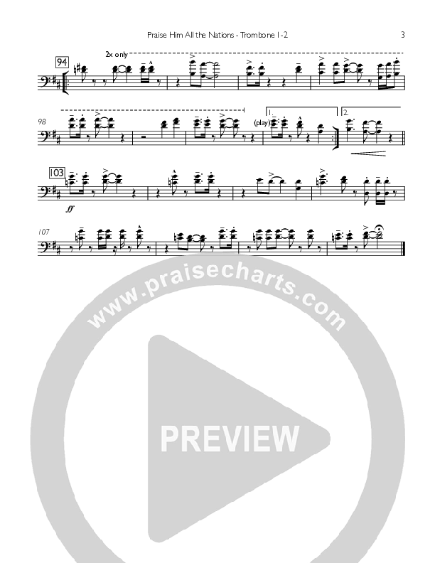 Praise Him All The Nations Trombone 1/2 (You Remain)