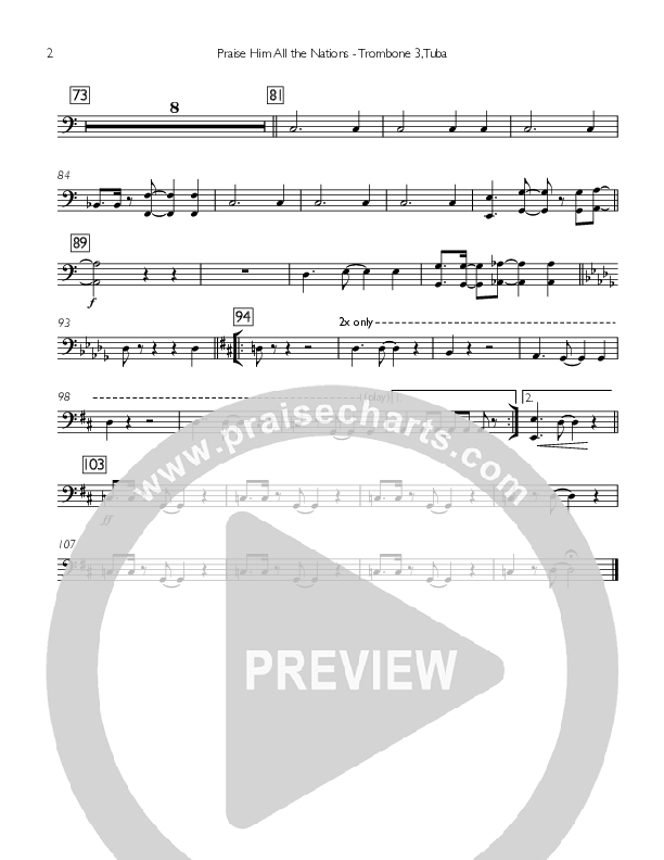 Praise Him All The Nations Trombone 3/Tuba (You Remain)