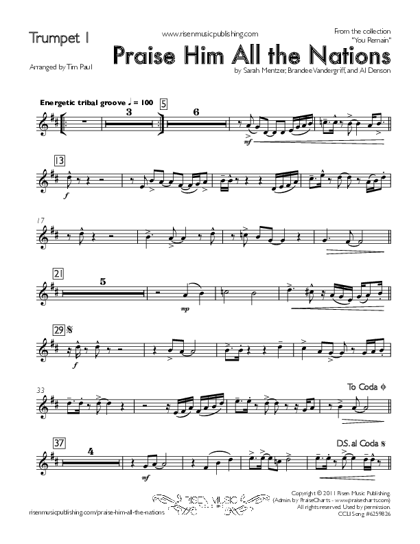 Praise Him All The Nations Trumpet 1 (You Remain)