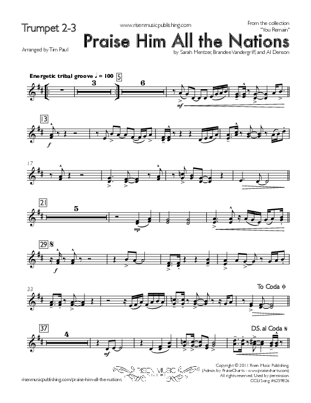 Praise Him All The Nations Trumpet 2/3 (You Remain)