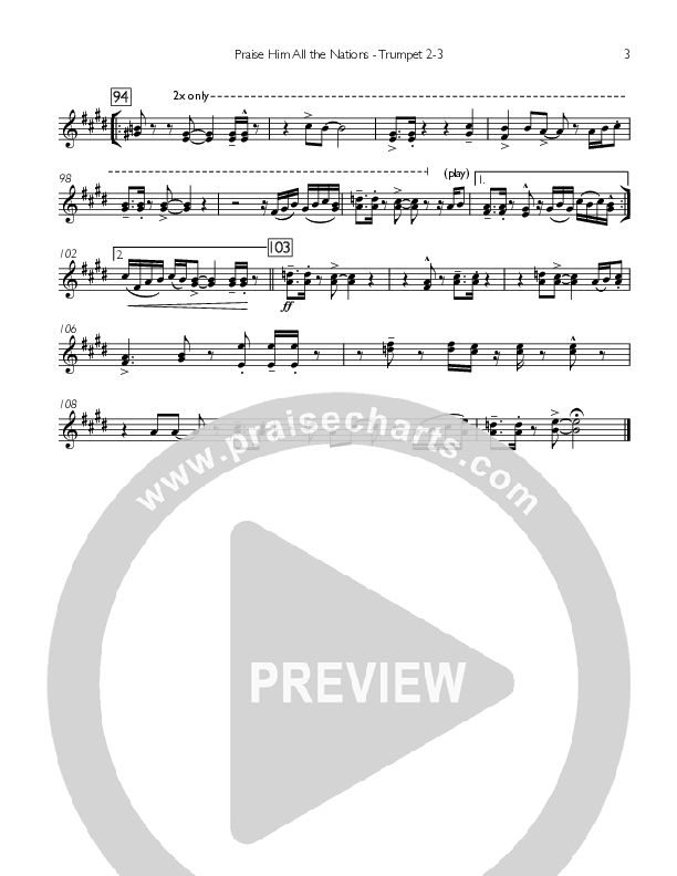 Praise Him All The Nations Trumpet 2/3 (You Remain)