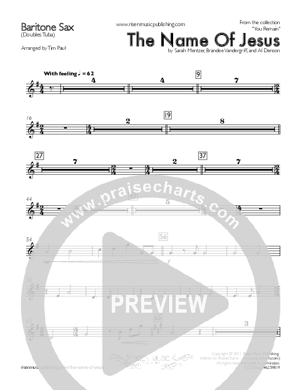 The Name Of Jesus Bari Sax (You Remain)