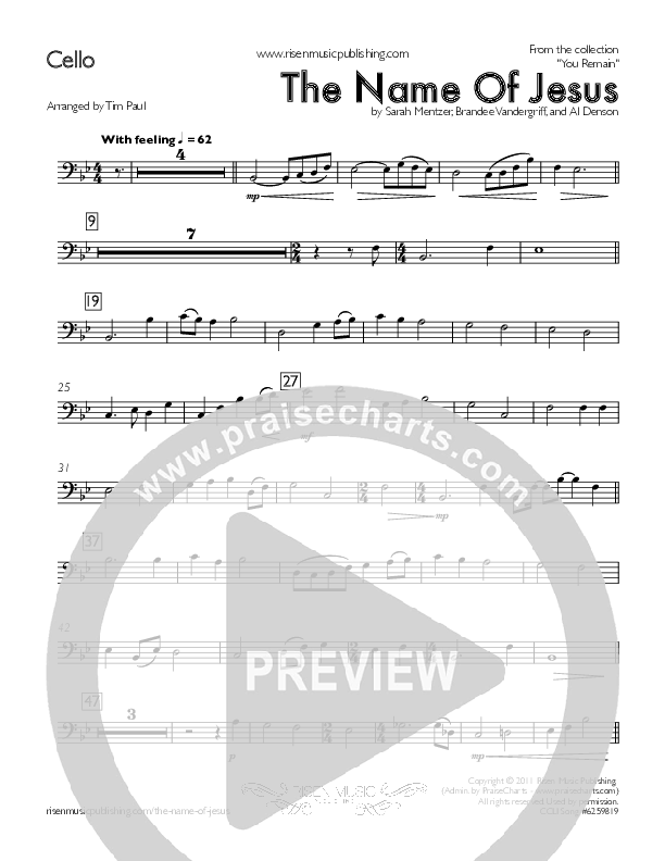 The Name Of Jesus Cello (You Remain)