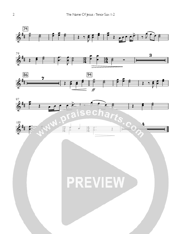 The Name Of Jesus Tenor Sax 1/2 (You Remain)
