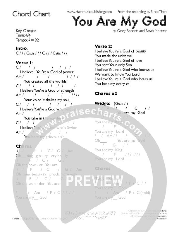 You Are My God Chords & Lyrics (Since Then)