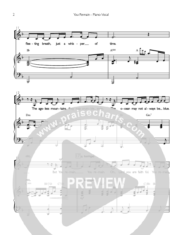 You Remain Piano/Vocal (You Remain)