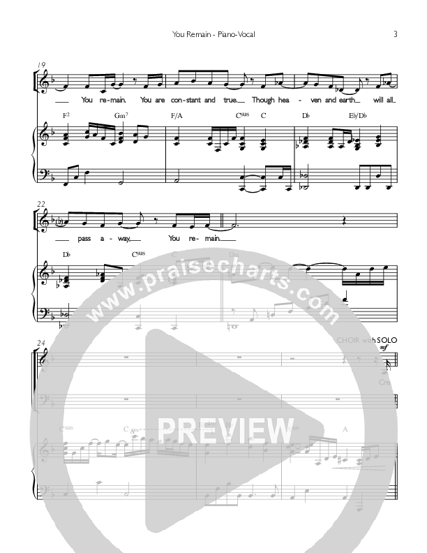 You Remain Piano/Vocal (You Remain)