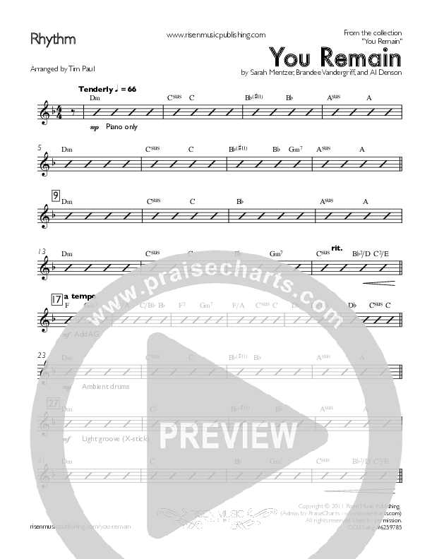 You Remain Rhythm Chart (You Remain)