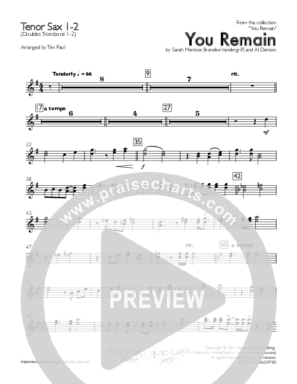 You Remain Tenor Sax 1/2 (You Remain)