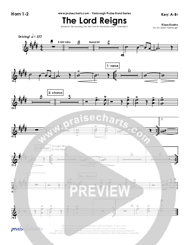 The Lord Reigns French Horn 1/2 (Klaus)