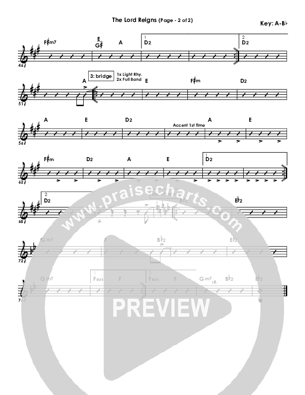 The Lord Reigns Rhythm Chart (Klaus)