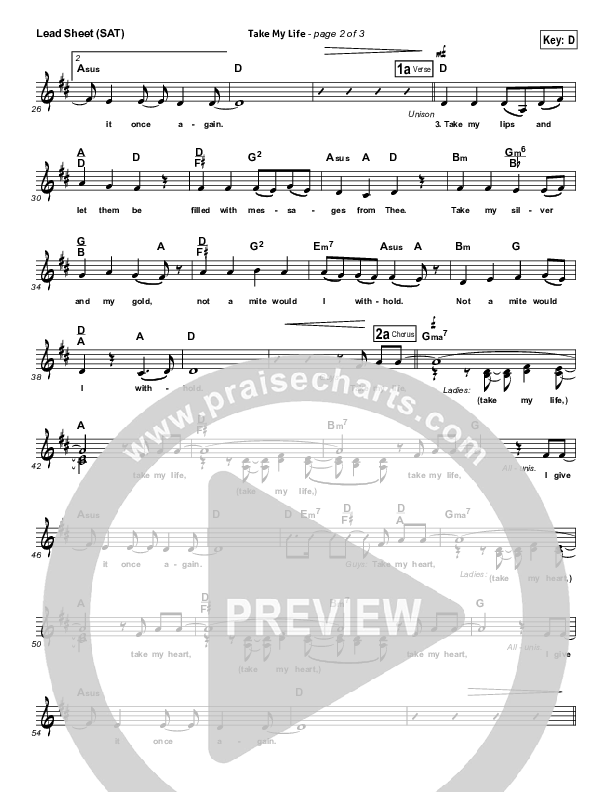 Take My Life Lead (SAT) (Tommy Walker)