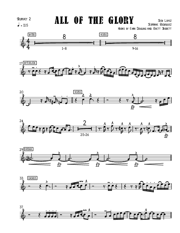 All Of The Glory Trumpet 2 (Josh Lopez / Jermaine Rodriguez / William McGowen)