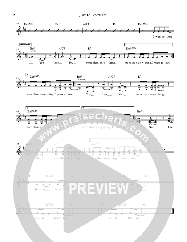 Just To Know You Lead Sheet (Josh Lopez / Jenna Long)