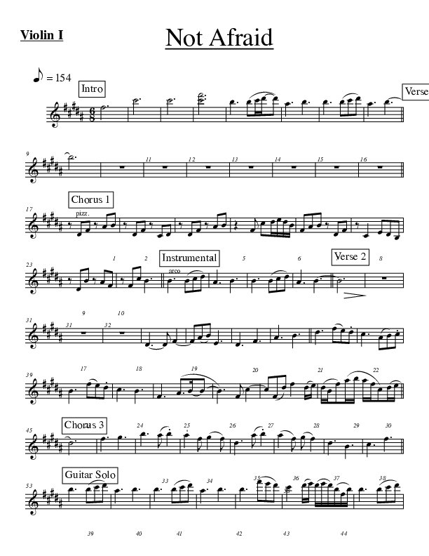 Not Afraid Violin 1 (Josh Lopez)