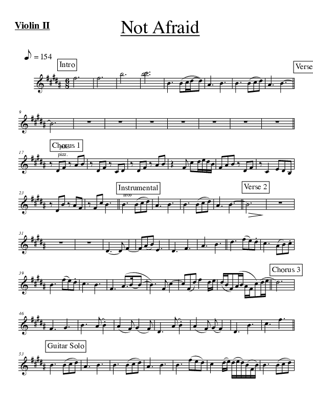 Not Afraid Violin 2 (Josh Lopez)