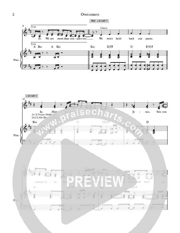 Overcomers (Instrumental) Lead & Piano (Josh Lopez / Phil Vega)