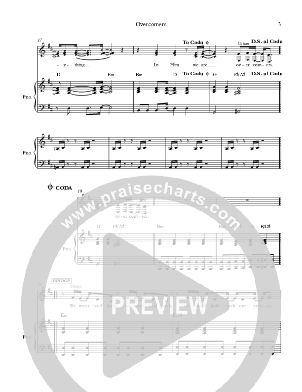 Overcomers (Instrumental) Lead & Piano (Josh Lopez / Phil Vega)