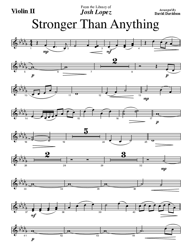 Stronger Than Anything Violin 2 (Josh Lopez / David Davidson)