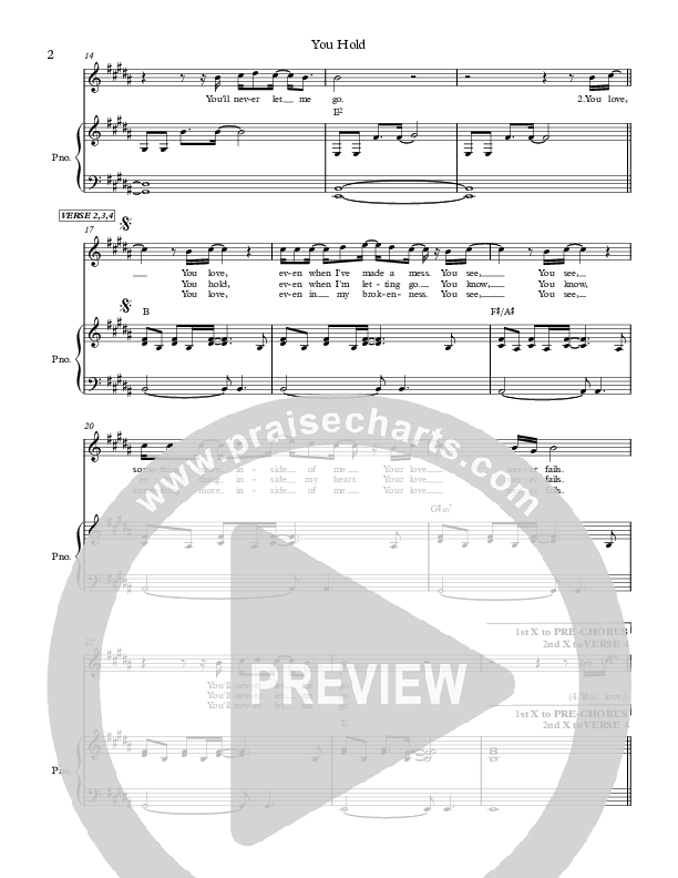 You Hold Piano/Vocal (Josh Lopez / Isai Guerra)