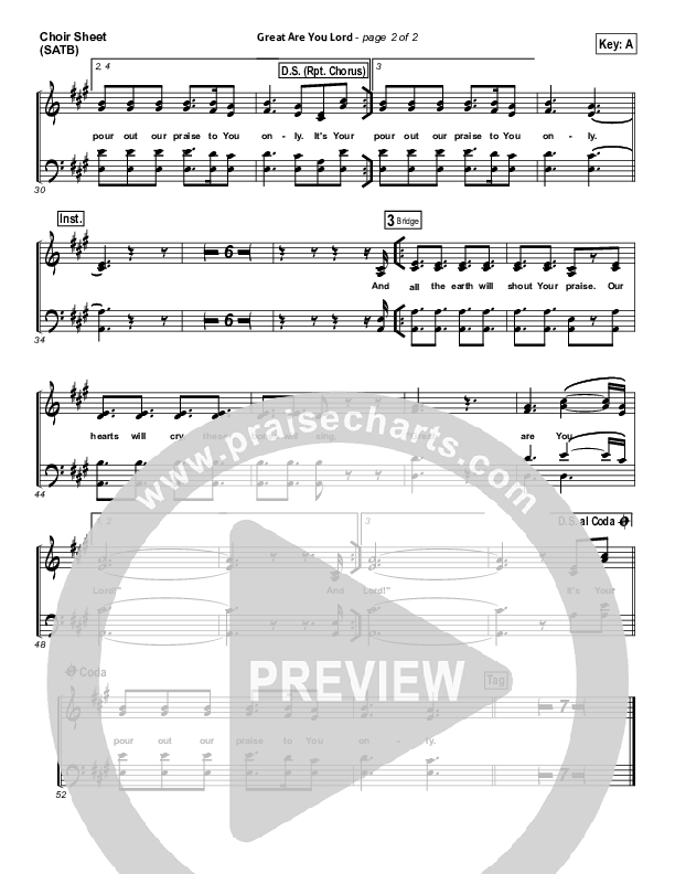Great Are You Lord Choir Vocals (SATB) (All Sons & Daughters)