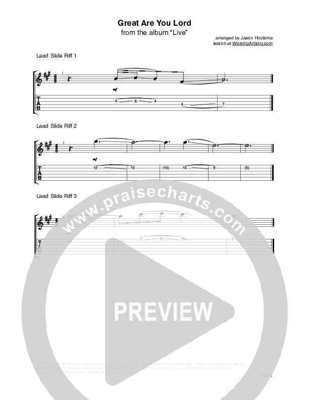 Great Are You Lord Guitar Tab (All Sons & Daughters)