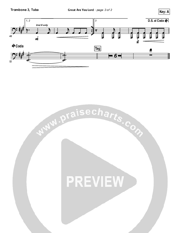 Great Are You Lord Trombone 3/Tuba (All Sons & Daughters)
